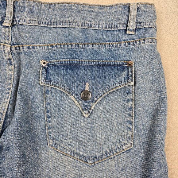 Dear AB Jeans Womens Size 18S Flap Pockets Light Wash Flare Bootcut Boho Chic - Picture 13 of 14